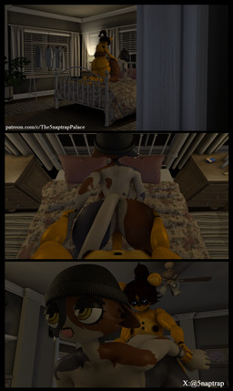 anthro beanie bedroom bedroom_sex big_breasts big_butt black_beanie black_clothing black_hat black_headwear black_nails breasts brown_hair brown_nipples butt clothing colored_nails doggystyle duo ear_piercing female first_person_view from_behind_position gynomorph gynomorph/female hair hand_on_butt hat headgear headwear holding_arm holding_butt intersex intersex/female kneeling looking_at_butt looking_pleasured low_light machine multicolored_body nails natural_breasts nipples nude orgasm orgasm_face penetration piercing pleased_expression ponytail sex sex_on_bed text thick_thighs vaginal vaginal_penetration wide_hips yellow_body yellow_eyes 5naptrap mishuyuu_(modeler) epic_games five_nights_at_freddy's fortnite fortnite:_battle_royale patreon scottgames fredbear_(fnaf) meow_skulls animatronic bear calico_cat domestic_cat felid feline felis mammal robot 3d_(artwork) absurd_res comic crossover digital_media_(artwork) hi_res source_filmmaker_(artwork) url male_(lore)