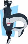 anthro breasts butt female hair simple_background solo white_background coffaefox cetacean dolphin mammal marine oceanic_dolphin orca toothed_whale 2018 hi_res