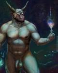 anthro balls detailed_background flaccid foreskin front_view genitals glowing long_foreskin magic male muscular muscular_anthro muscular_male nude penis pubes slightly_chubby solo space spacescape star cureboltium european_mythology greek_mythology mythology bovid bovine mammal minotaur 4:5 digital_media_(artwork) hi_res portrait three-quarter_portrait