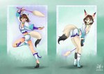 anthro bent_over breasts brown_hair butt clothing female hair nipples on_one_leg open_mouth pawpads ribbons solo standing torn_clothing transformation whiskers witchfiend bandai_namco soul_calibur xianghua animal_humanoid canid canid_humanoid canine canine_humanoid fox_humanoid humanoid mammal mammal_humanoid 2017