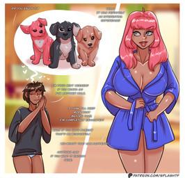 duo female feral text transformation young splashtf canid canine canis domestic_dog human mammal english_text hi_res url