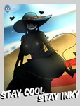 beach beach_background beach_blanket beachwear big_breasts black_body breasts crossgender female ink_person mtf_crossgender solo tail thick_thighs beanontoast bendy_and_the_dark_revival bendy_and_the_ink_machine demon ink_demon hi_res