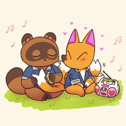 anthro blush brown_body brown_fur brush brushing chibi clothing duo eyes_closed fur male multi_tail shirt sitting tail topwear shapeshiftinterest animal_crossing nintendo crazy_redd tom_nook_(animal_crossing) canid canine fox fox_spirit mammal raccoon_dog tanuki 1:1 2021 hi_res