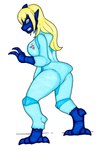 3_fingers 3_toes anthro barefoot big_breasts big_butt blonde_hair blue_body blue_bodysuit blue_clothing blue_eyes blue_scales blue_skinsuit bodysuit breasts butt claws clenched_teeth clothed clothing digitigrade dragon eyelashes fangs feet female finger_claws fingers growth hair heel_claw horn huge_breasts ivanks long_hair looking_down metroid mid_transformation mythological_creature mythological_scalie mythology nintendo non-mammal_breasts pupils rear_view reptile samus_aran scales scalie side_view simple_background skinsuit slit_pupils snout solo space_dragon_(metroid) species_transformation spread_legs spreading standing tail tail_growth teeth tight_clothing toe_claws toes torn_clothing transformation white_background worried worried_look zero_suit