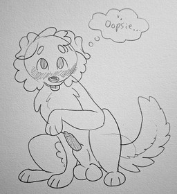 balls becoming_erect big_balls big_eyes blush eager erection feral floppy_ears genitals innocent_expression male needy oblivious paws penis penis_tip pupils raised_paw revealing_penis sitting solo tongue tongue_out unwanted_erection young hotpuppi dandelion_(hotpuppi) canid canine canis domestic_dog mammal absurd_res hi_res monochrome