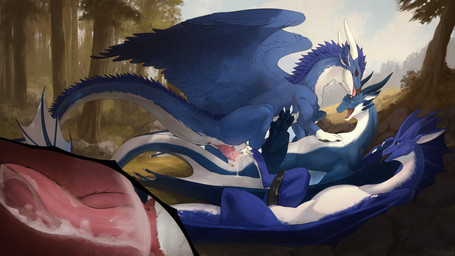 animal_genitalia anus black_penis black_tongue blue_horn bodily_fluids cum cum_in_slit cum_inside digitigrade docking erection feathered_wings feathers feral fur genital_fluids genital_slit genitals group horn internal internal_slit licking licking_another licking_partner lying male male/male membrane_(anatomy) membranous_wings on_back open_mouth penetration penile penis pink_anus pink_genital_slit pink_penis pink_tongue quadruped red_penis red_tongue scales sex slit_penetration slit_play tail tapering_penis thick_tail tongue trio white_body white_fur white_genital_slit white_horn white_scales wings veoros european_mythology mythology firondraak korvyn mystical_stratus dragon furred_dragon furred_scalie mythological_creature mythological_scalie scalie western_dragon wyvern 16:9 hi_res widescreen