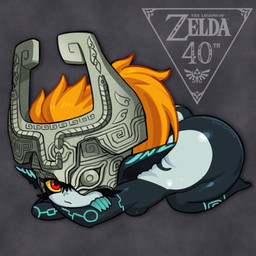 big_butt black_body black_hair blue_claws blue_markings breasts butt claws clothing crossed_arms female frown fused_shadow glowing glowing_markings grey_body grey_mask hair headgear headwear markings mask mask_only nude orange_hair red_eyes small_breasts solo thick_thighs yellow_sclera pink_chan nintendo the_legend_of_zelda twilight_princess midna humanoid imp twili 1:1 2026 hi_res