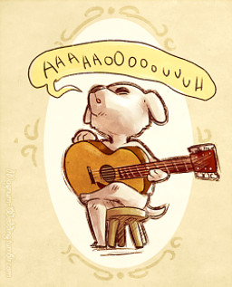 acoustic_guitar ambiguous_gender anthro guitar howl musical_instrument nude playing_guitar playing_music plucked_string_instrument solo string_instrument unknown_artist animal_crossing nintendo k.k._slider canid canine canis domestic_dog mammal low_res