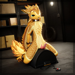 anthro bdsm bondage bound fucking_machine machine male solo locoroo standard_bread avali humanoid 1:1 absurd_res hi_res