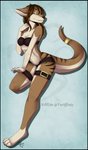 anthro breasts clothing ear_piercing ear_ring female hair piercing ring_piercing solo kristein dasyuromorph mammal marsupial recently_extinct_species thylacine hi_res