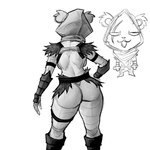 anthro biped butt clothed clothed_anthro clothed_female clothing female female_anthro pose rear_view simple_background smug solo view_from_back wide_hips majorlyeclipsed epic_games fortnite raven_team_leader bear mammal 1:1 digital_drawing_(artwork) digital_media_(artwork) greyscale hi_res monochrome portrait shaded simple_shading sketch three-quarter_portrait