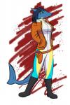 anthro clothed clothing female hair simple_background smile solo teeth helium2 fierywitherrose nova_whitesail fish marine shark 2:3 hi_res