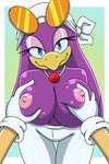 anthro big_breasts breast_grab breasts clothed clothing duo female grabbing_both_breasts hand_on_another's_breast hand_on_breast jewelry looking_at_viewer necklace nipples smile topless sonicguru sega sonic_riders sonic_the_hedgehog_(series) wave_the_swallow avian babylonian_(sonic) bird hirundinid oscine passerine swallow_(bird) 2:3 hi_res