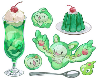 ambiguous_gender beverage cherry cutlery dessert food fruit green_body group ice ice_cream ice_cube jelly_(food) kitchen_utensils open_mouth plant simple_background spoon tongue tools 1south3927 nintendo pokemon duosion generation_5_pokemon generation_7_pokemon legendary_pokemon pokemon_(species) reuniclus solosis zygarde zygarde_core 2025 hi_res