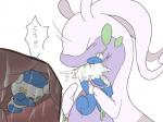 dragon goodra japanese_text meowstic nintendo pokémon text video_games vorarephilia winte
Rating: Safe
Score: 1
User: Squir
Date: December 24, 2013