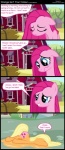 2013 absurd_res blue_eyes building comic cutie_mark dialogue earth_pony english_text equid equine female feral friendship_is_magic hasbro hi_res horse mammal my_little_pony outside paint pinkie_pie_(mlp) pony recolor_(disambiguation) scootaloooo_(artist) solo talking_feral text