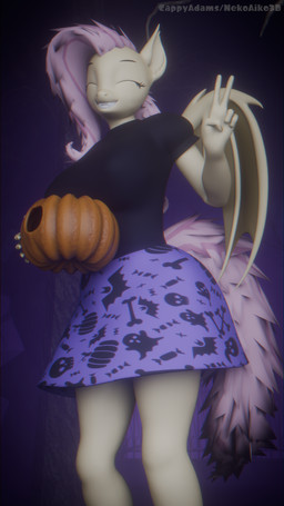 anthro big_breasts breasts clothed clothing costume dress female halloween_costume halloween_themed holding_object holding_pumpkin holidays revamped_anthros solo cappyadams nekoaiko3d blender_cycles friendship_is_magic halloween hasbro my_little_pony flutterbat_(mlp) fluttershy_(mlp) bat_pony equid mammal 3d_(artwork) 4k 9:16 absurd_res blender_(artwork) digital_media_(artwork) hi_res