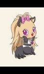 accessory anthro bikini black_bars blush bow_(feature) bow_accessory bow_ribbon centered_hair_bow clothing female hair_accessory hair_bow hair_ribbon ribbons solo swimwear two-piece_swimsuit jewelpet sanrio sega sega_fave topaz_(jewelpet) canid canine canis domestic_dog hunting_dog mammal terrier 3:5 letterbox