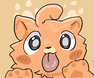 anthro black_eyes blep fur male orange_body orange_fur pawpads paws solo tongue tongue_out ganghandog game_freak nintendo pokemon pokemon_winds_and_waves canid canine generation_10_pokemon mammal pokemon_(species) pombon 2026