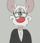 anthro big_ears big_nose buckteeth clothed clothing collared_shirt eyebrows eyewear front_view fur glasses grey_background half-closed_eyes looking_at_viewer male narrowed_eyes raised_eyebrows red_nose shirt simple_background solo teeth toony topwear white_body white_fur sosososleazy animaniacs pinky_and_the_brain warner_brothers pinky_(warner_brothers) mammal mouse murid murine rodent 2021 colored_sketch half-length_portrait portrait sketch