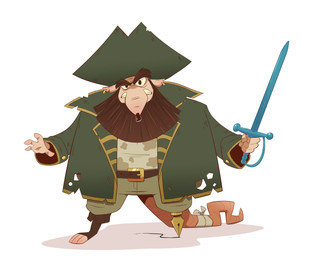 anthro beard clothed clothing ear_piercing ear_ring facial_hair hat headgear headwear male melee_weapon piercing pirate ring_piercing solo standing sword toony weapon aanonoart pirats!_(emphasis_on_the_'rat') mammal murid murine rat rodent 2025 absurd_res hi_res