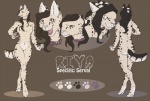 5_fingers biped breasts brown_hair collar color_swatch featureless_breasts female fingers hair nude pupils slit_pupils solo tail pale0punk riya felid feline mammal serval archived_source model_sheet