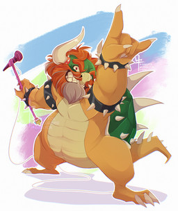 5_fingers anthro armband beard black_armband black_bracelet bracelet claws colorful_background curved_horn devil_horns_(gesture) electronics eyebrows facial_hair featureless_crotch finger_claws fingers fusion gesture green_head green_shell grey_beard grey_facial_hair hair hand_gesture holding_microphone holding_object horn instagram_logo jewelry king light looking_at_viewer male male_anthro mature_anthro mature_male microphone mostly_nude_anthro mostly_nude_male multicolored_body multicolored_scales orange_beard orange_eyebrows orange_facial_hair orange_hair patreon_logo red_eyes royalty scales sharp_teeth shell short_hair smile smiling_at_viewer solo spiked_armband spiked_bracelet spiked_shell spiked_tail spikes spikes_(anatomy) standing tail tan_body tan_scales teeth text thick_eyebrows toe_claws toothy_grin tumblr_logo twitter_logo two_tone_body two_tone_scales white_claws white_horn yellow_body yellow_scales yellow_tail gaelfox instagram mario_bros nintendo patreon real_world tumblr twitter bowser jack_black koopa scalie 2021 artist_name colored digital_drawing_(artwork) digital_media_(artwork) english_description hi_res lighting shaded signature father_(lore) parent_(lore)