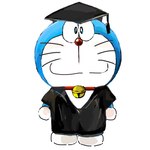 anthro bell blue_body blue_fur clothed clothing collar front_view fur graduation_cap graduation_robe looking_at_viewer machine male mouth_closed red_collar red_nose simple_background solo standing whiskers white_background white_body white_fur mt_tg doraemon doraemon_(character) domestic_cat felid feline felis mammal robot 1:1 2020 absurd_res hi_res shaded