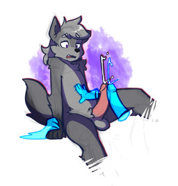 anthro balls blush bodily_fluids cum cumshot disembodied_hand disembodied_penis ejaculation erection frottage fur genital_fluids genitals grey_body grey_fur group humanoid_genitalia humanoid_penis male male/male open_mouth orgasm penile penis penises_touching purple_eyes sex mewgle mewgle_(character) canid canine canis ghost mammal spirit wolf digital_media_(artwork) shaded