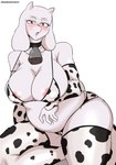 animal_print anthro areola areola_slip armwear bell bell_collar big_breasts bikini blush breasts clothed clothing collar cow_print cowbell curvy_figure elbow_gloves eyebrows eyelashes female gloves handwear huge_breasts legwear long_ears looking_at_viewer mature_anthro mature_female nipple_outline open_mouth red_eyes simple_background skimpy slightly_chubby slightly_chubby_female solo swimwear text thick_thighs thigh_highs two-piece_swimsuit voluptuous white_background white_body laundrymom deltarune undertale undertale_(series) toriel boss_monster_(undertale) bovid caprine goat mammal monster 2021 absurd_res hi_res url