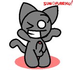 anthro balls foreskin genitals grin male one_eye_closed penis smile solo sunofureiku the_june_archive_and_restoration_project fuzz_the_cat domestic_cat felid feline felis mammal aliasing digital_media_(artwork) flipnote_studio_(artwork) low_res