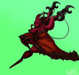 anthro big_breasts breasts chain female gynomorph herm intersex solo weapon wide_hips christopherberry1 dragontitan kurisutj hollow_knight:_silksong hollow_knight_(franchise) team_cherry arthropod humanoid insect skarr absurd_res hi_res