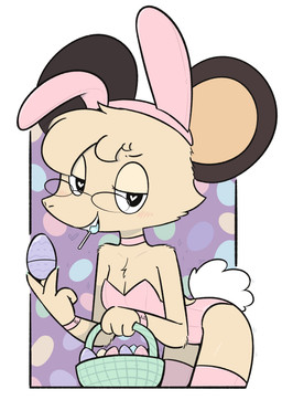 anthro basket bunny_costume candy choker clothing container costume cotton_tail dessert easter_egg fake_ears fake_rabbit_ears female flat_chested food fur holidays jewelry legwear leotard lollipop male necklace pink_clothing solo tan_body tan_fur thigh_highs theartmanor easter molte mammal murid murine rodent colored hi_res