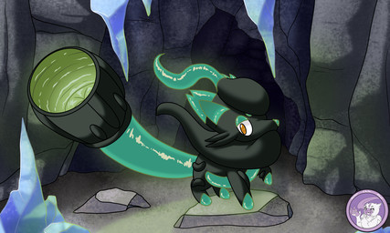 black_body black_tail_tip cave cell_tail celltail crystal dipstick_tail feral green_body green_tail latex lcu markings solo standing standing_on_rock tail tail_markings tail_mouth unusual_anatomy unusual_tail hyperchibiabsol nintendo pokemon generation_5_pokemon generation_8_pokemon hisuian_form hisuian_zorua living_clone_unit pokemon_(species) regional_form_(pokemon) zorua 5:3 hi_res