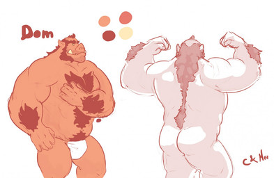beard big_muscles body_hair brown_beard brown_facial_hair brown_hair butt chest_hair color_swatch facial_hair front_view green_eyes hair huge_muscles male male_humanoid musclegut muscular muscular_humanoid muscular_male navel nipples nude overweight overweight_humanoid overweight_male pubes rear_view simple_background solo standing white_background chocolateandmilk humanoid 2014 dated model_sheet signature