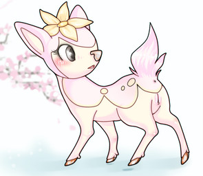all_fours anus blush brown_nose butt clitoris female feral flower fur genitals grey_eyes hooves looking_back pink_body pink_fur plant presenting presenting_vulva quadruped raised_tail rear_view solo tail tongue vulva pornography_(artist) nintendo pokemon deer deerling generation_5_pokemon mammal pokemon_(species) spring_deerling 2011 archived_source