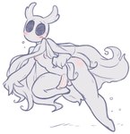 balls blush bodily_fluids bottomless cape clothed clothing genitals male nipples penis puffy_nipples solo sweat aipeco18 hollow_knight team_cherry the_knight_(hollow_knight) humanoid vessel_(species) featureless_(disambiguation) 2019 full-length_portrait hi_res portrait sketch spot_color