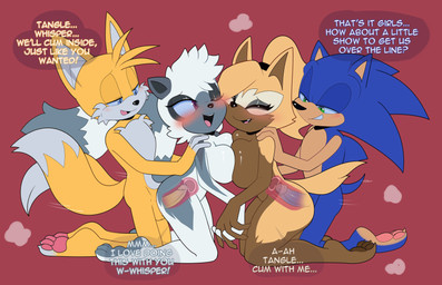 2_tails 3_toes 5_fingers anthro anthro_on_anthro anthro_penetrated anthro_penetrating anthro_penetrating_anthro balls bisexual black_nose blue_body blue_fur blush breast_size_difference breast_squish breasts breasts_frottage brown_body brown_fur dialogue erection feet female female_anthro female_penetrated fingers foursome fur genitals glans group group_sex hand_holding hand_on_shoulder humanoid_genitalia humanoid_penis interlocked_fingers internal kneeling male male/female male_anthro male_penetrating male_penetrating_female multi_tail nude nude_anthro nude_female nude_male one_eye_closed open_mouth pawpads penetration penile penile_penetration penis penis_in_vagina pink_pawpads sex side_view simple_background soles squish tail tan_body tan_fur text toes uterus vaginal vaginal_penetration white_body white_fur yellow_balls yellow_body yellow_fur apinkgrape idw_publishing sega sonic_the_hedgehog_(comics) sonic_the_hedgehog_(idw) sonic_the_hedgehog_(series) miles_prower sonic_the_hedgehog tangle_the_lemur whisper_the_wolf canid canine canis eulipotyphlan fox hedgehog lemur mammal primate ring-tailed_lemur strepsirrhine wolf 2026 absurd_res digital_media_(artwork) english_text hi_res