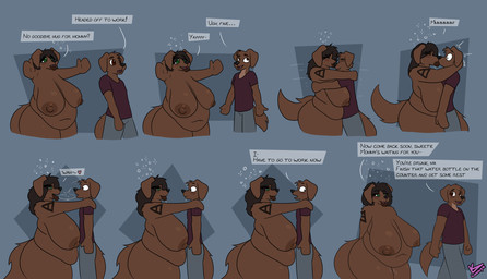 age_difference anthro areola big_breasts bodily_fluids breasts brown_areola brown_body brown_fur brown_hair brown_nipples bubble casual_nudity clothed clothed/nude clothed_male clothing dialogue drunk drunk_bubble duo female fur hair hug huge_breasts kiss_on_lips kissing lips male male/female mature_anthro mature_female nipples nude nude_female older_female overweight overweight_anthro overweight_female sagging_breasts saliva saliva_string substance_intoxication tattoo text thick_bottom_lip younger_male lonnyk mik_(lonnyk) sonia_(lonnyk) bird_dog canid canine canis domestic_dog hunting_dog labrador mammal retriever comic english_text hi_res incest_(lore) mother_(lore) mother_and_child_(lore) mother_and_son_(lore) parent_(lore) parent_and_child_(lore) parent_and_son_(lore) son_(lore)