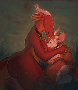 anthro balls blush breasts brown_body brown_fur buckteeth collar collar_only cuddling duo female fur genitals grass gynomorph gynomorph/female happy head_lick holding_another horn intersex intersex/female intimate lying nipples nude on_side one_eye_closed plant red_body red_fur red_scales scales simple_background smile tail tail_hold teeth treasure whiskers white_body white_fur pumaparlor mythology churip treasure_(draconictreasure) dragon mammal mouse murid murine mythological_creature mythological_scalie rodent scalie digital_media_(artwork) hi_res