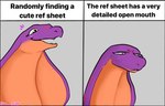 anthro countershading female humor long_neck purple_body realization simple_background smile snake_hood solo spots text the_truth worried ncs keeshee cobra lamarian reptile scalie snake 2019 english_text image_macro meme signature