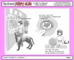 border canid canine canis comic domestic_dog english_text female feral great_dane greyscale hospital human leash mammal mastiff medallion mizuiro_megane molosser monochrome pink_border simple_background sketch text translated white_background young