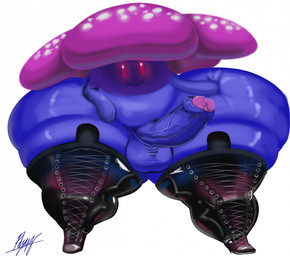 balls big_penis boots clothing corpse_flower flower footwear genitals glowing glowing_eyes high_heeled_boots high_heels huge_penis huge_thighs hyper hyper_thighs leather leather_boots leather_clothing leather_footwear legwear male penis plant purple_body purple_skin red_eyes shoes solo thick_thighs thigh_boots thigh_highs pdxyz nintendo pokemon generation_1_pokemon pokemon_(species) vileplume waddling_head hi_res