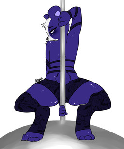 anthro anthrofied belt blue_eyes blue_hair blush bottomwear breasts butt clothing dancing female hair looking_back panties pole pole_dancing presenting presenting_hindquarters shorts simple_background solo underwear white_background avante92 hasbro littlest_pet_shop littlest_pet_shop_(2012) penny_ling bear giant_panda mammal 2013 5:6 hi_res