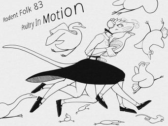 anthro belt bottomwear choker clothed clothing female feral footwear fur group holding_animal jewelry multi_leg multi_limb necklace rat_tail shirt shoes simple_background skirt snout tail text topwear whiskers gompami anatid anseriform avian bird chicken duck galliform mammal mouse murid murine phasianid rodent 2026 4:3 english_text hi_res