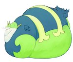 ambiguous_gender belly big_belly bodily_fluids breath double_chin fat_rolls feral green_belly green_body immobile leaf leaf_tail looking_ahead morbidly_obese multiple_chins neck_rolls obese overweight red_eyes solo sweat sweatdrop tail zephy_03 nintendo pokemon generation_5_pokemon pokemon_(species) reptile scalie serperior shiny_pokemon absurd_res hi_res