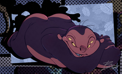 4_eyes ass_up bedroom_eyes belly big_butt blue_tongue butt male multi_eye narrowed_eyes nude overweight overweight_humanoid overweight_male pink_body pink_skin purple_body purple_skin seductive solo tongue yellow_eyes yellow_sclera raccoondouglas disney lilo_and_stitch jumba_jookiba alien humanoid kweltikwan signature