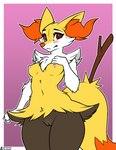2024 3_fingers alternate_version_at_source anthro areola artist_name belly big_eyes big_tail black_body black_eyebrows black_fur black_legs black_lips black_pussy black_skin black_tuft blush blush_lines border braixen breasts bruhsugga cheek_tuft chest_tuft curvy_figure digital_media_(artwork) dipstick_tail dotted_background ear_tuft embarrassed english_text eyebrows eyelashes facial_tuft female fingers flat_colors fluffy fluffy_tail fox_tail frown frowning_at_viewer fur furaffinity furaffinity_logo generation_6_pokemon genitals glistening glistening_eyes gradient_background hand_on_breast hand_on_chest head_tuft hi_res hourglass_figure inner_ear_fluff lips looking_at_viewer markings navel nintendo nipples no_shading nude nude_anthro nude_female orange_inner_ear orange_inner_ear_fluff orange_nose orange_tail_tip orange_tuft outline pattern_background paws pink_areola pink_background pink_blush pink_nipples pink_pussy pokemon pokemon_(species) pose presenting presenting_breasts presenting_genitalia presenting_pussy pupils pussy raised_arm red_eyes red_pupils shy simple_background slim small_areola small_breasts small_nipples small_waist solo standing stick stick_in_tail tail tail_markings text thick_eyelashes thick_thighs tuft twitter twitter_handle twitter_logo warm_colors white_arms white_border white_fingers white_hands white_head white_neck white_outline white_paws white_tuft wide_hips yellow_belly yellow_body yellow_breasts yellow_chest yellow_ears yellow_fur yellow_head yellow_tail yellow_tuft