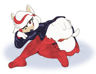 5_fingers alternate_species anthro anus anus_peek bent_leg big_butt black_clothing black_dress black_nose blush blush_lines breasts butt camel_toe clothed clothed_anthro clothed_female clothing dress eyelashes female female_anthro fingers furrification hair hand_on_butt hand_on_face highlights_(coloring) looking_up lying multicolored_body on_side open_mouth panties presenting presenting_hindquarters pupils red_body red_clothing red_eyes red_highlights red_panties red_underwear short_tail solo tail tan_anus tan_body tan_inner_ear thick_thighs underwear white_body white_butt white_ears white_hair white_tail wide_hips 4chan_anon unknown_artist sega sonic_frontiers sonic_the_hedgehog_(series) sage_(sonic) eulipotyphlan hedgehog mammal 2025 digital_drawing_(artwork) digital_media_(artwork) flat_colors full-length_portrait hi_res portrait