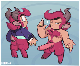 balls clothed clothing ear_piercing erection facial_hair genitals horn humanoid_genitalia humanoid_penis male nipples nude partially_clothed penis piercing ring simple_background solo vein veiny_penis bitebox64 pavi_(bitebox64) humanoid satyr 2023 hi_res
